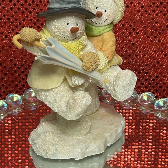 Russ Snowman Couple Figurine - Cream and Tan Approx. 7” - Picture 9 of 11